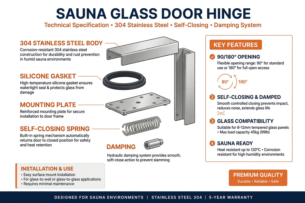 Sauna Door Handle & Sauna Door Hinge