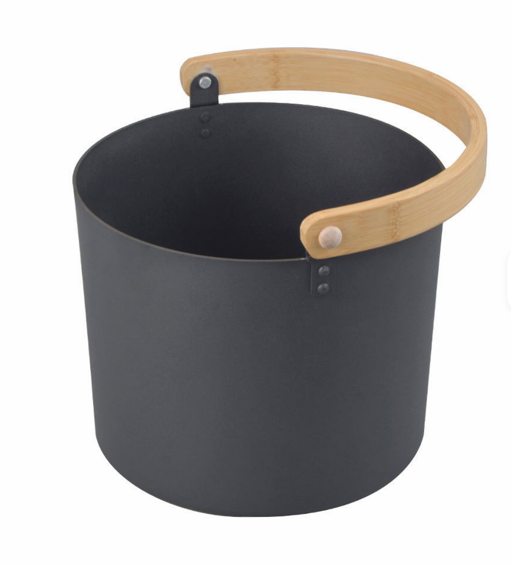 Traditional Wooden Sauna Bucket & Ladle Set — Finnish-Style Water Bucket with Scoop