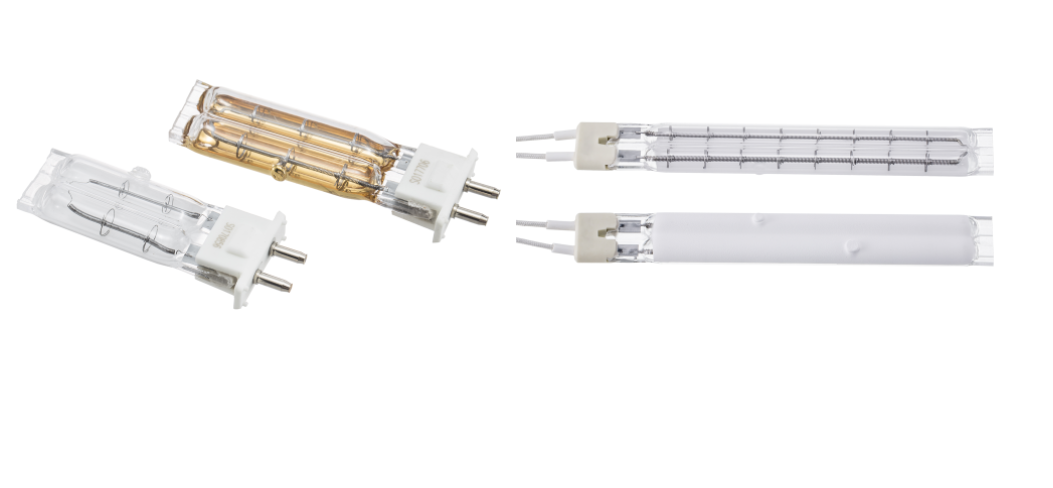 Reflector Coated Infrared Quartz Heating Lamps | White, Gold & Ruby Reflector Options